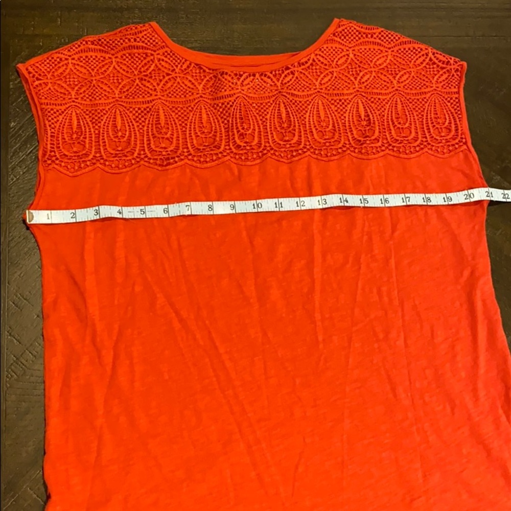 Loft Burnt Orange Lace Detail Sleeveless Top - Picture 6 of 8